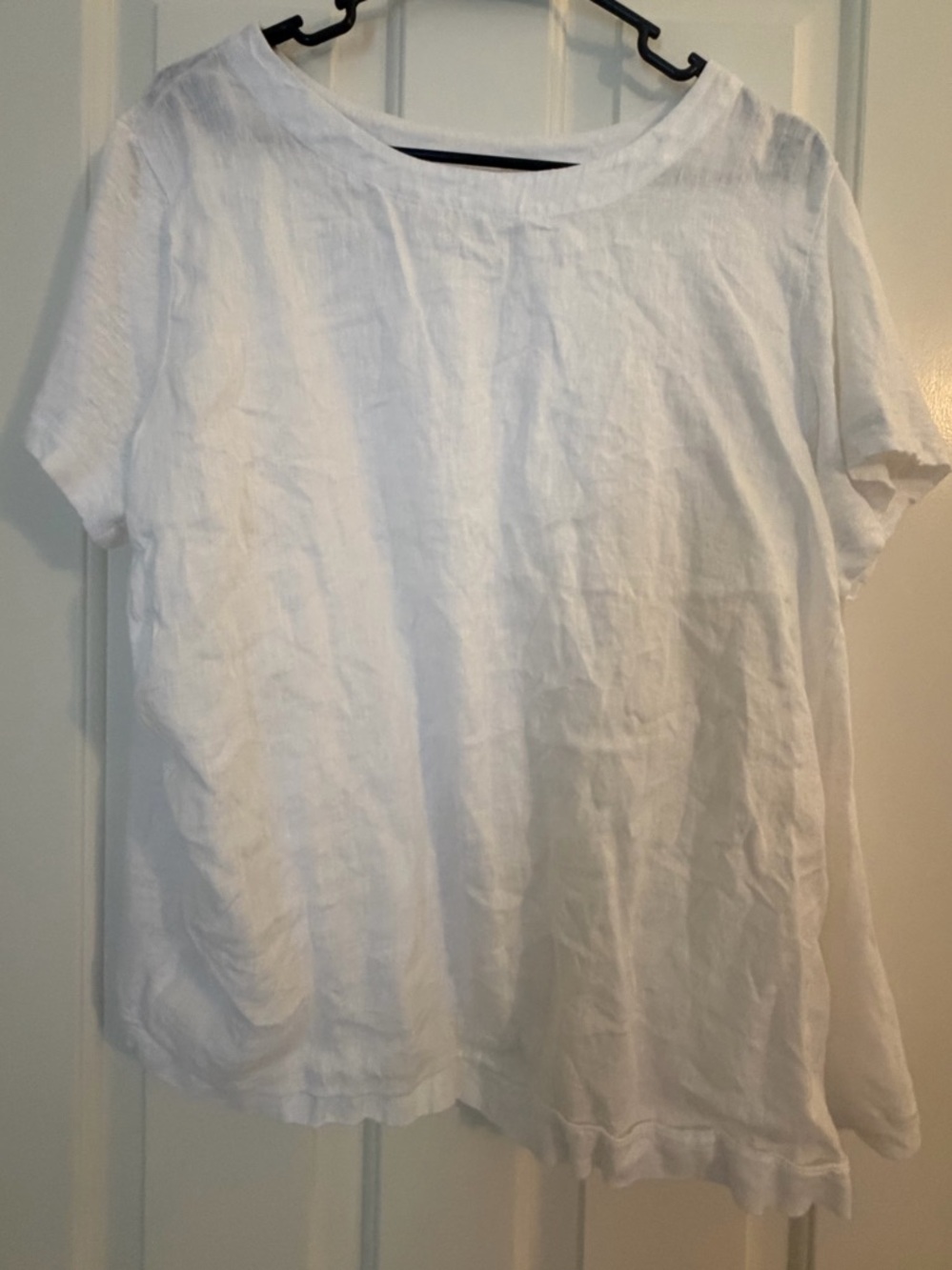 J. Jill White Short Sleeve Linen Tee